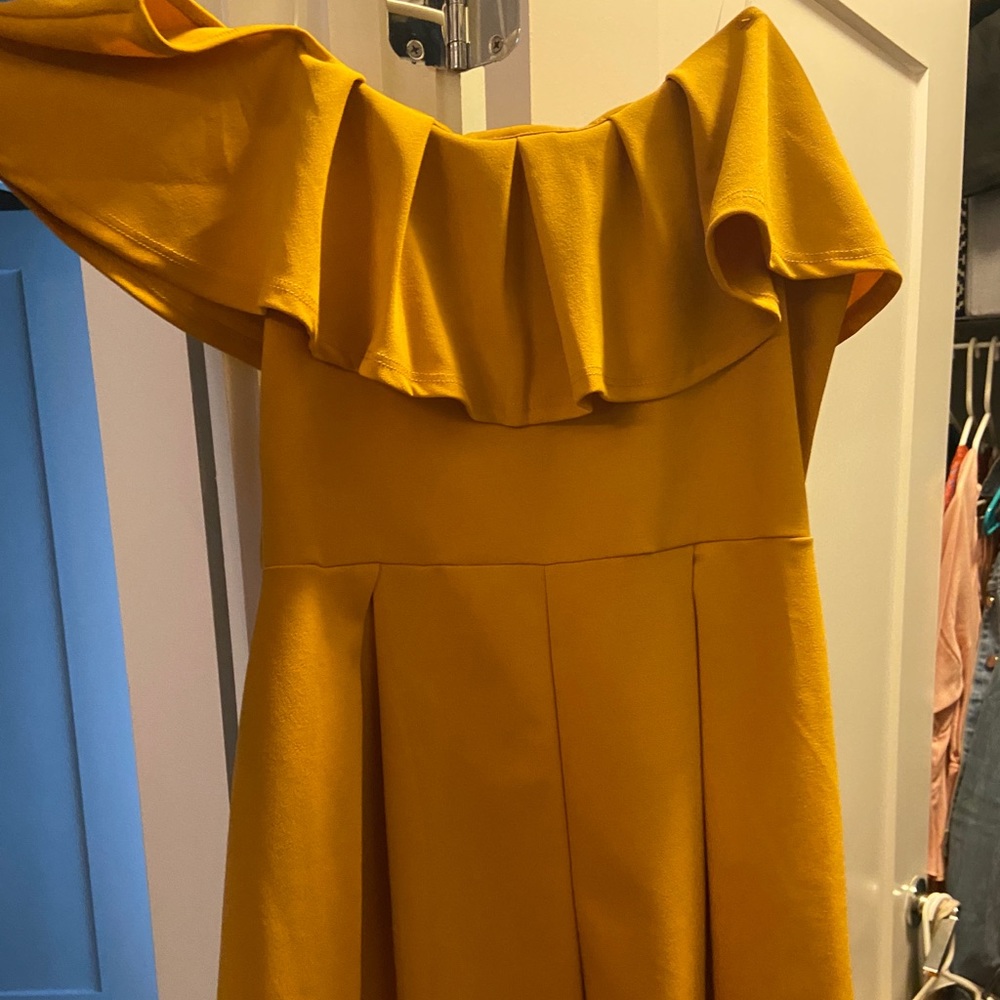 Mustard off the shoulder romper NWT